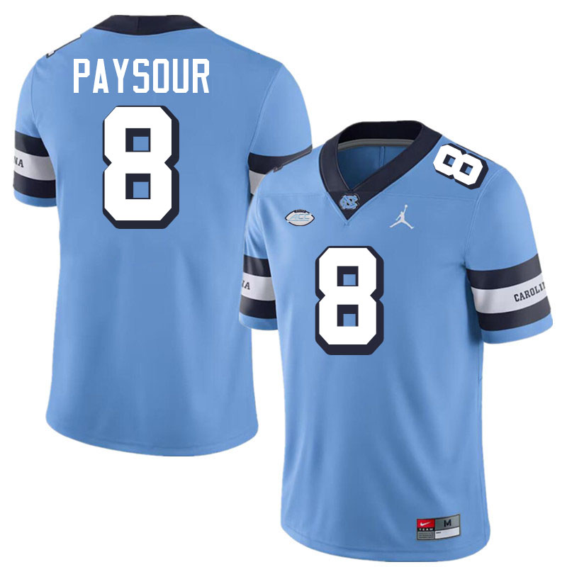 Kobe Paysour UNC Jerseys,North Carolina Tar Heels #8 Kobe Paysour Football Jerseys-Throwback Blue